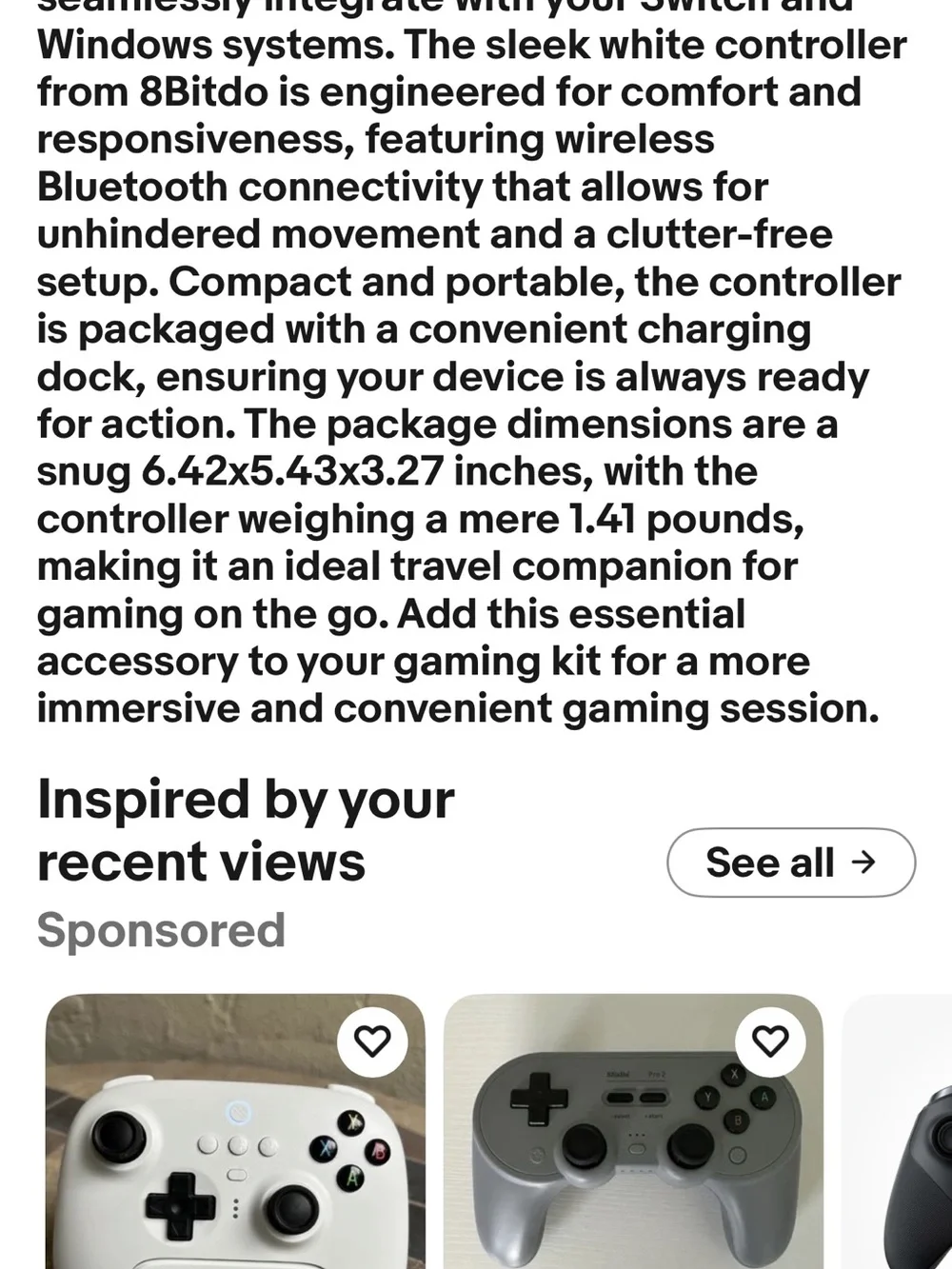 White Wireless Game Controller with Charging Dock - Ergonomic Design